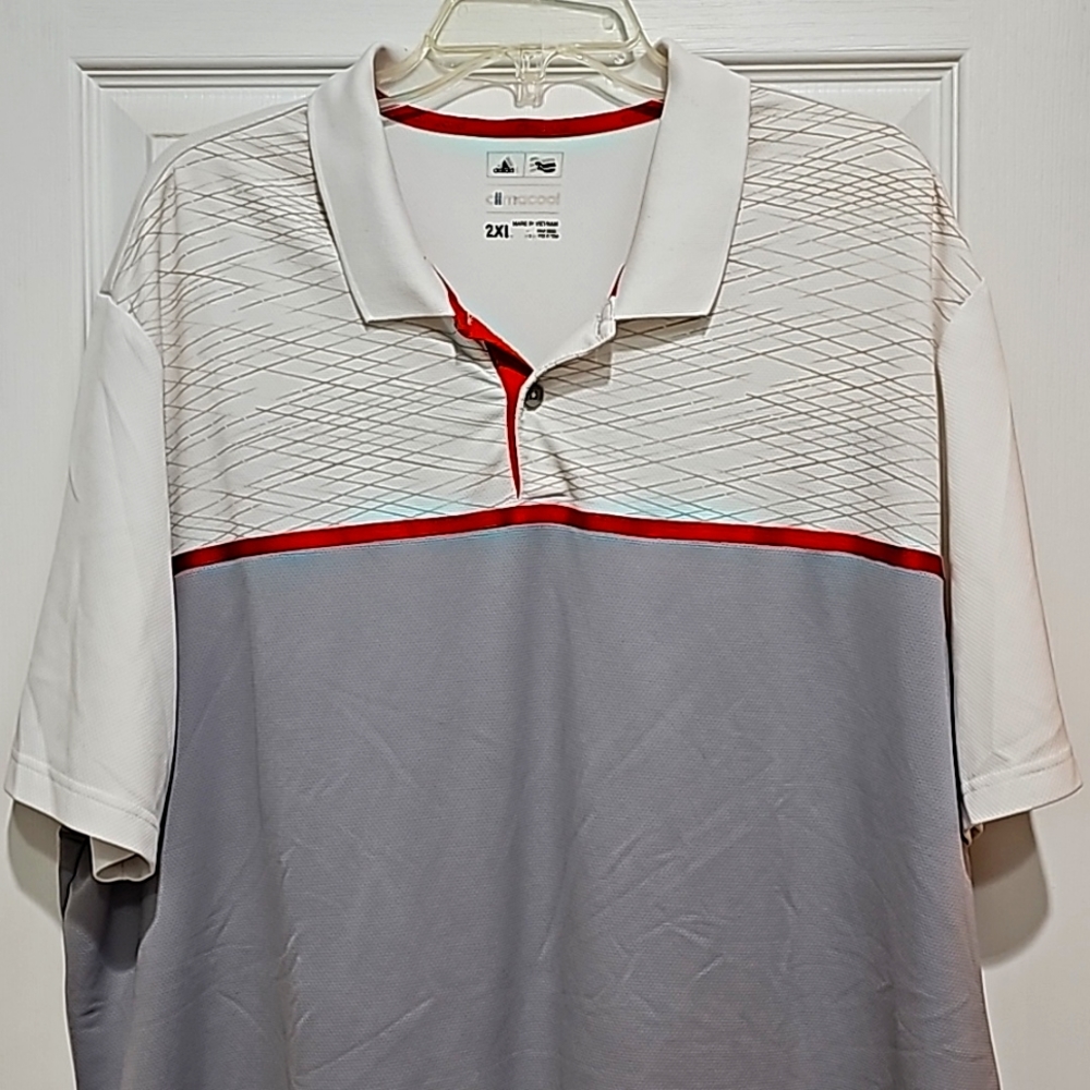 Adidas • XXL • white/gray with red